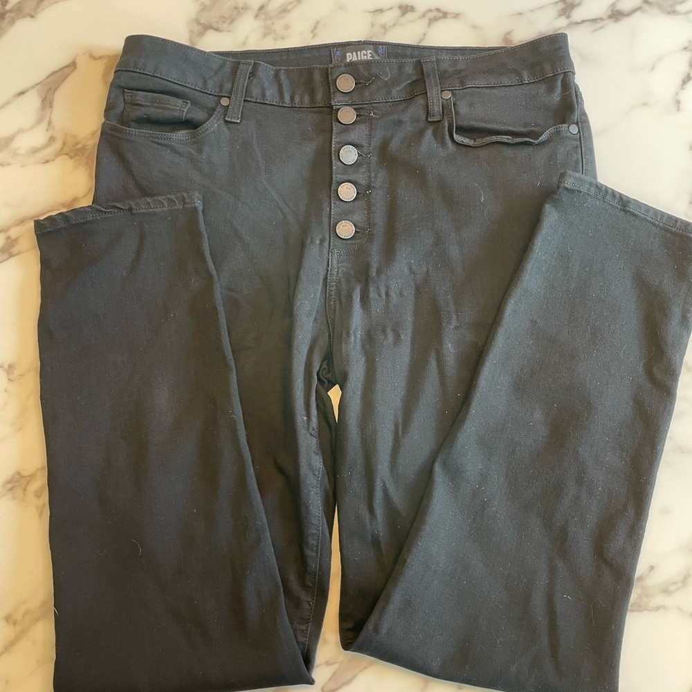 Paige black stretch denim size 32 Hoxton ankle peg